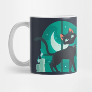 halloween cat green Mug